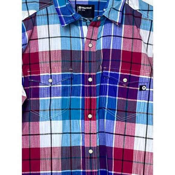 Marmot Women's Size Medium Multicolored Long Sleeve Pearl Snap Up Blouse Comfort - Picture 7 of 7